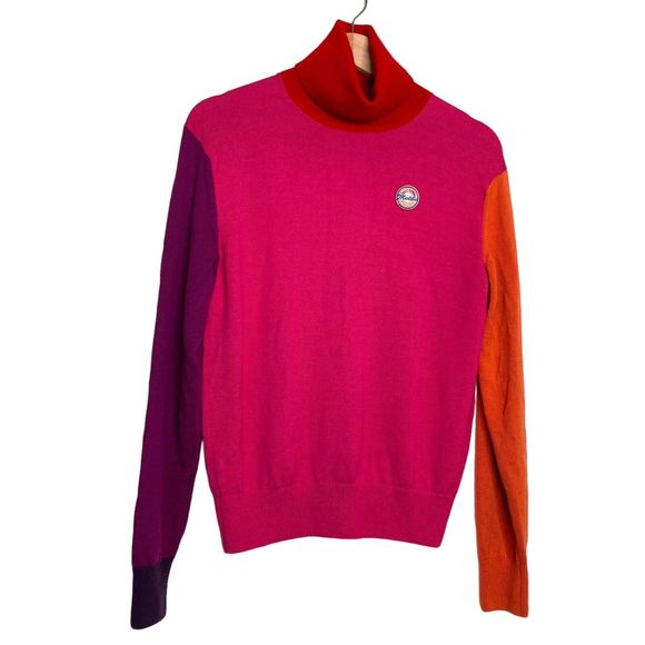 FACETASM Pink Wool Colorblocked Turtleneck Sweater Size 1 Or Small - Picture 3 of 12